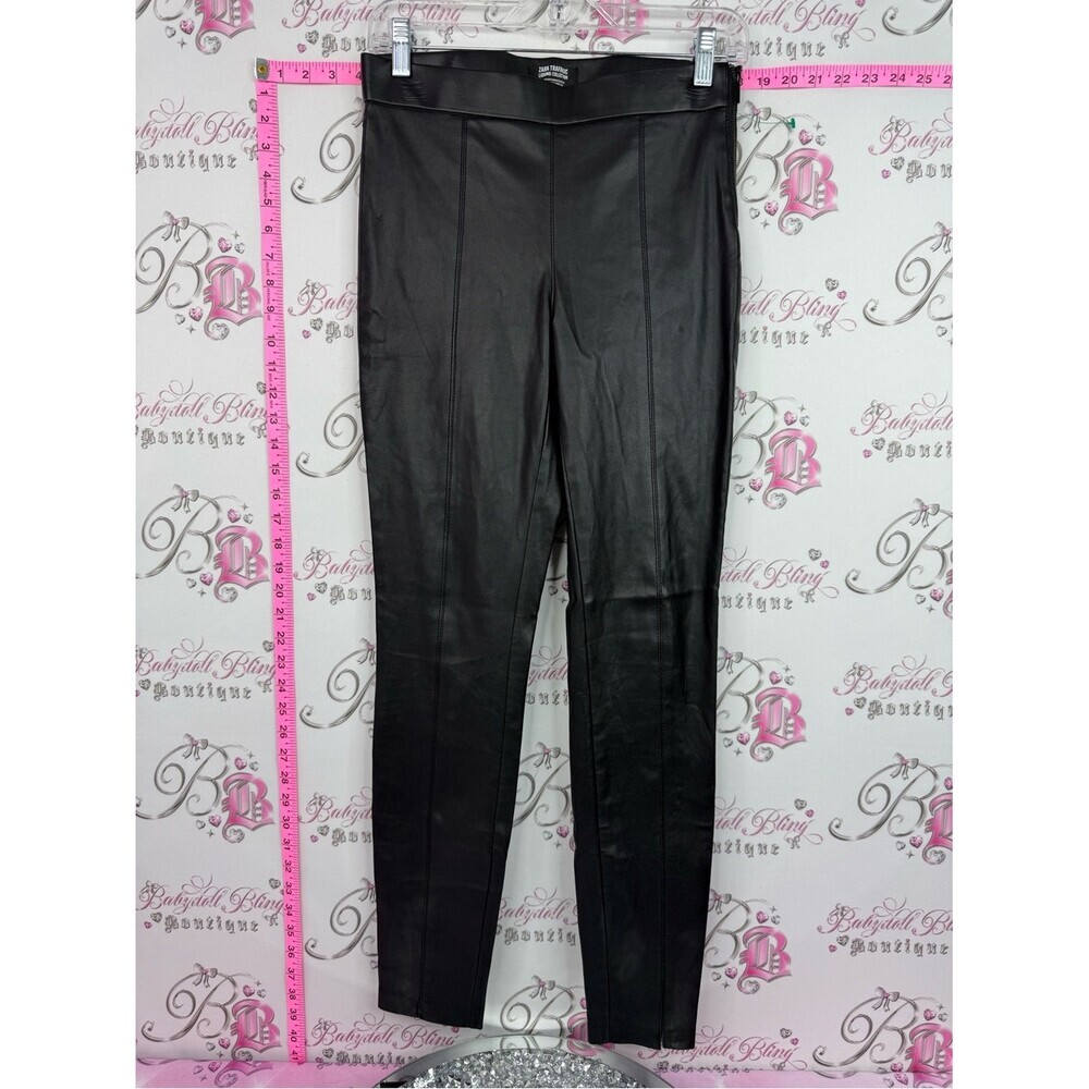 Zara leggings shiny Black Faux Leather Leggings